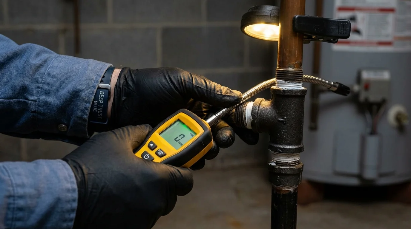 Gas leak detection with electronic sniffer by Johns Plumbing LLC in Passaic