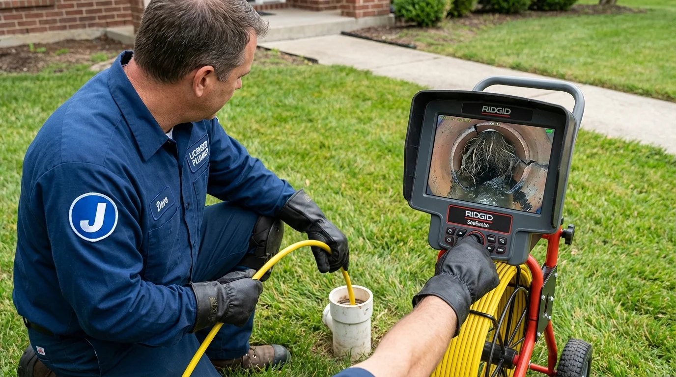 Sewer camera inspection being performed by Johns Plumbing LLC in Passaic
